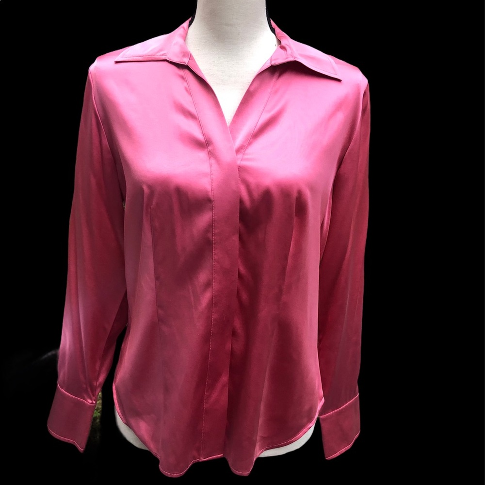 Talbots pink silk blend blouse